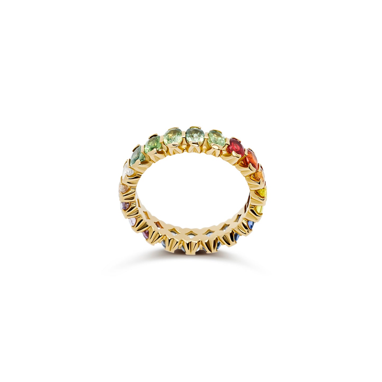 Anello Eternity con zaffiri multicolor