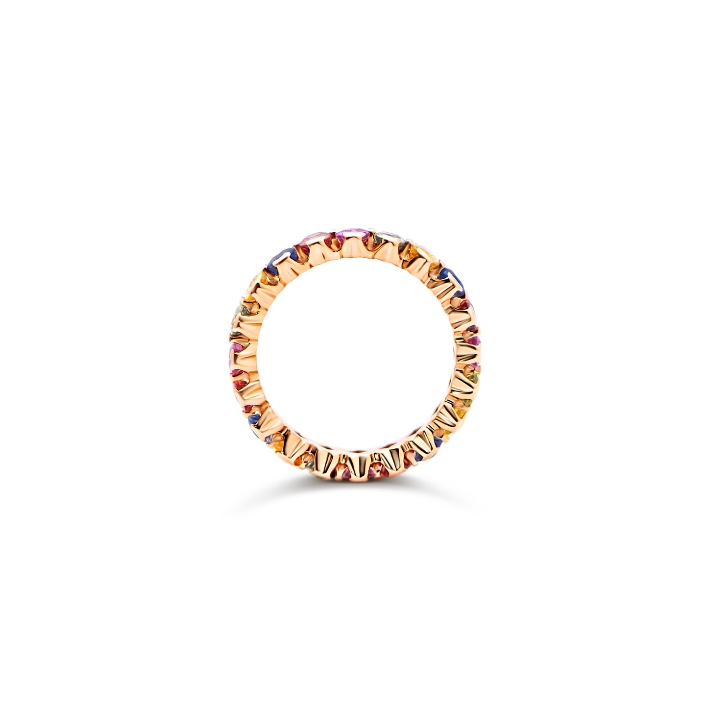 Anello Eternity con zaffiri multicolor