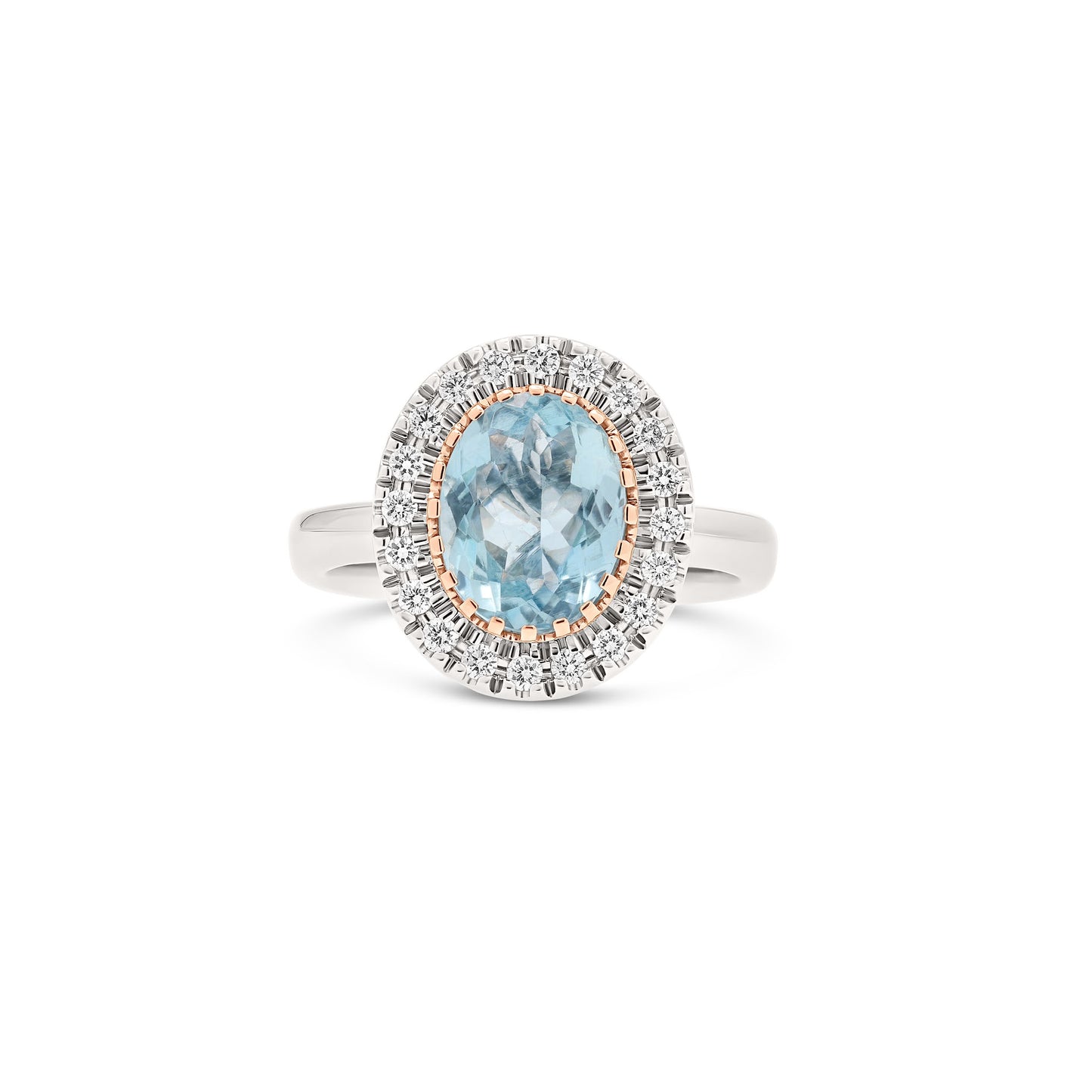 Anello BeLoma con acquamarina e diamanti