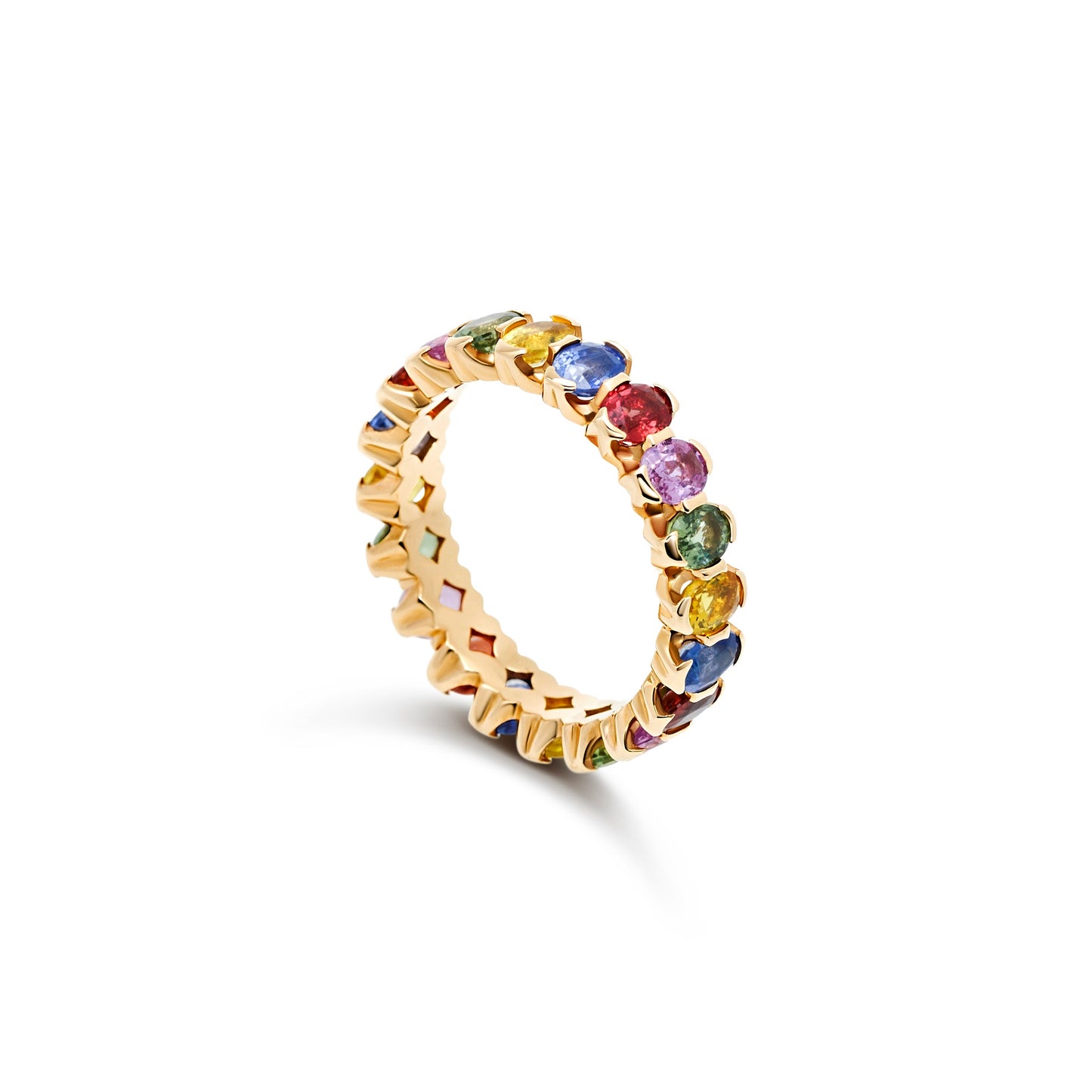 Anello Eternity con zaffiri multicolor