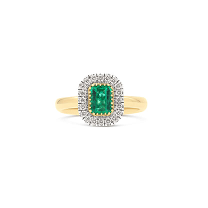 Anello BeLoma con smeraldo e diamanti