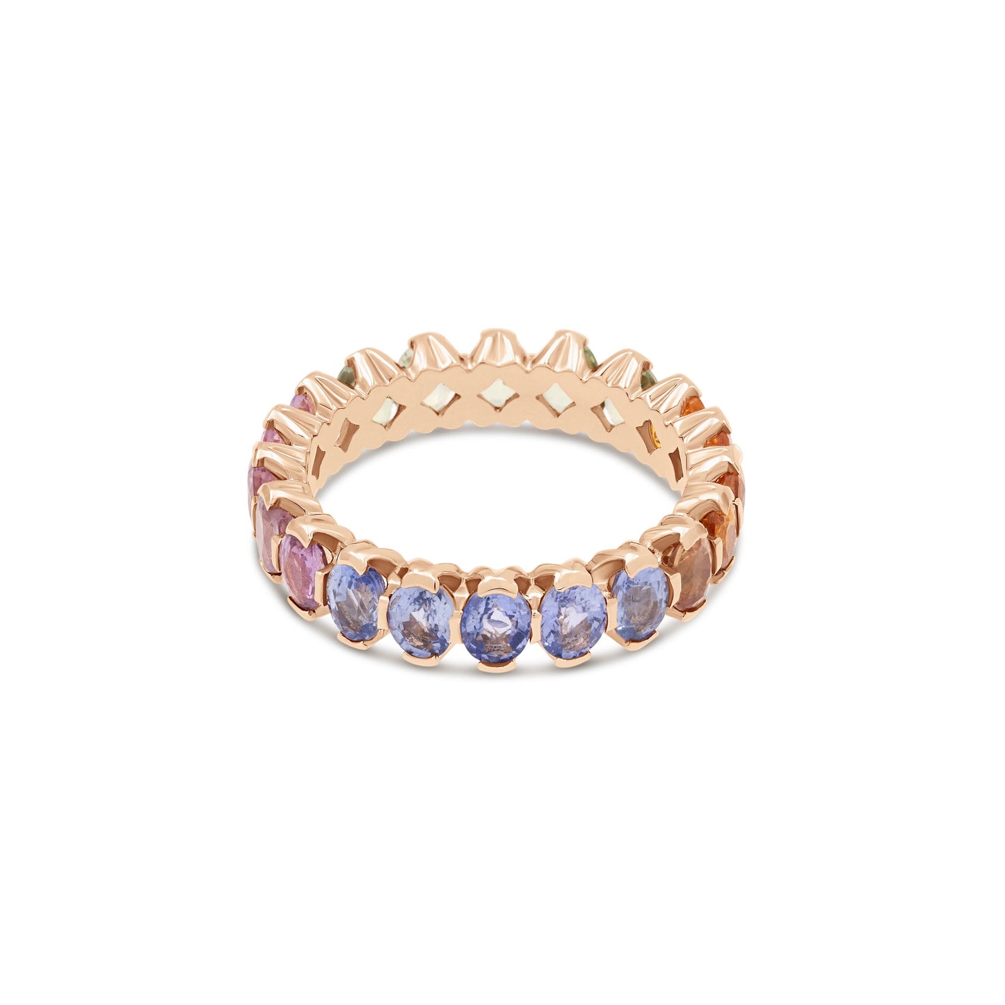 Anello Eternity con zaffiri multicolor