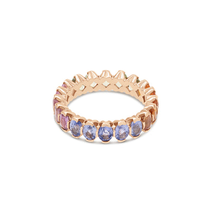 Anello Eternity con zaffiri multicolor