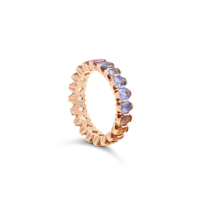 Anello Eternity con zaffiri multicolor