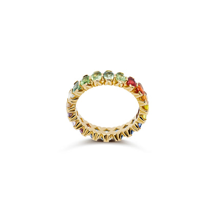 Anello Eternity con zaffiri multicolor
