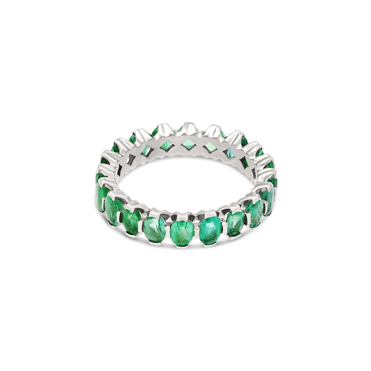 Anello Eternity con smeraldi