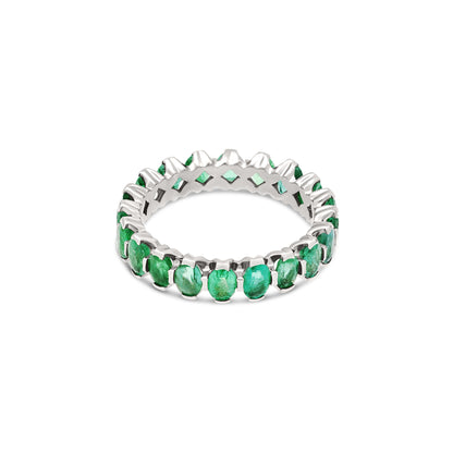 Anello Eternity con smeraldi