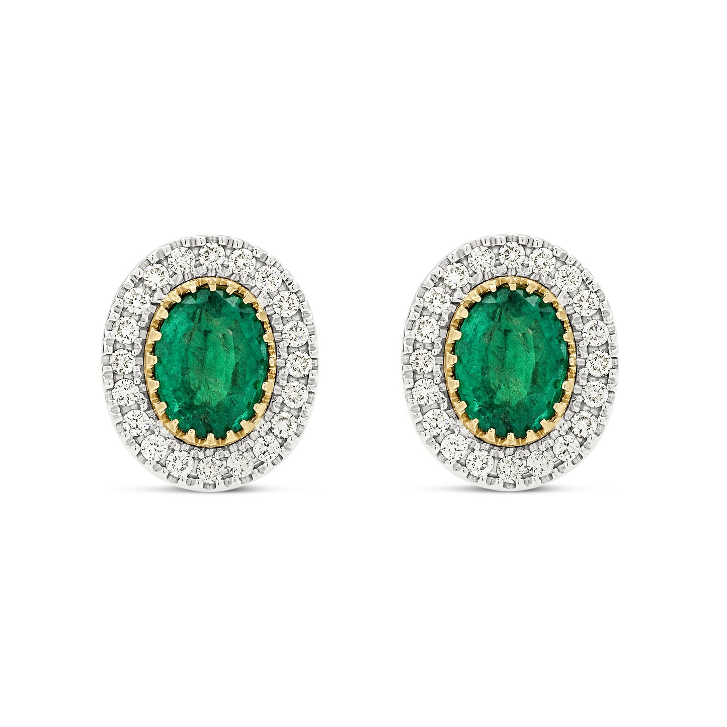 Orecchini BeLoma con smeraldi e diamanti