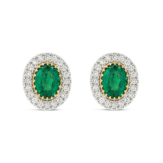 Orecchini BeLoma con smeraldi e diamanti