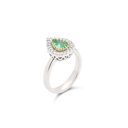 Anello BeLoma con smeraldo e diamanti
