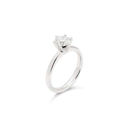 Anello Solitario 6 Punte con diamante