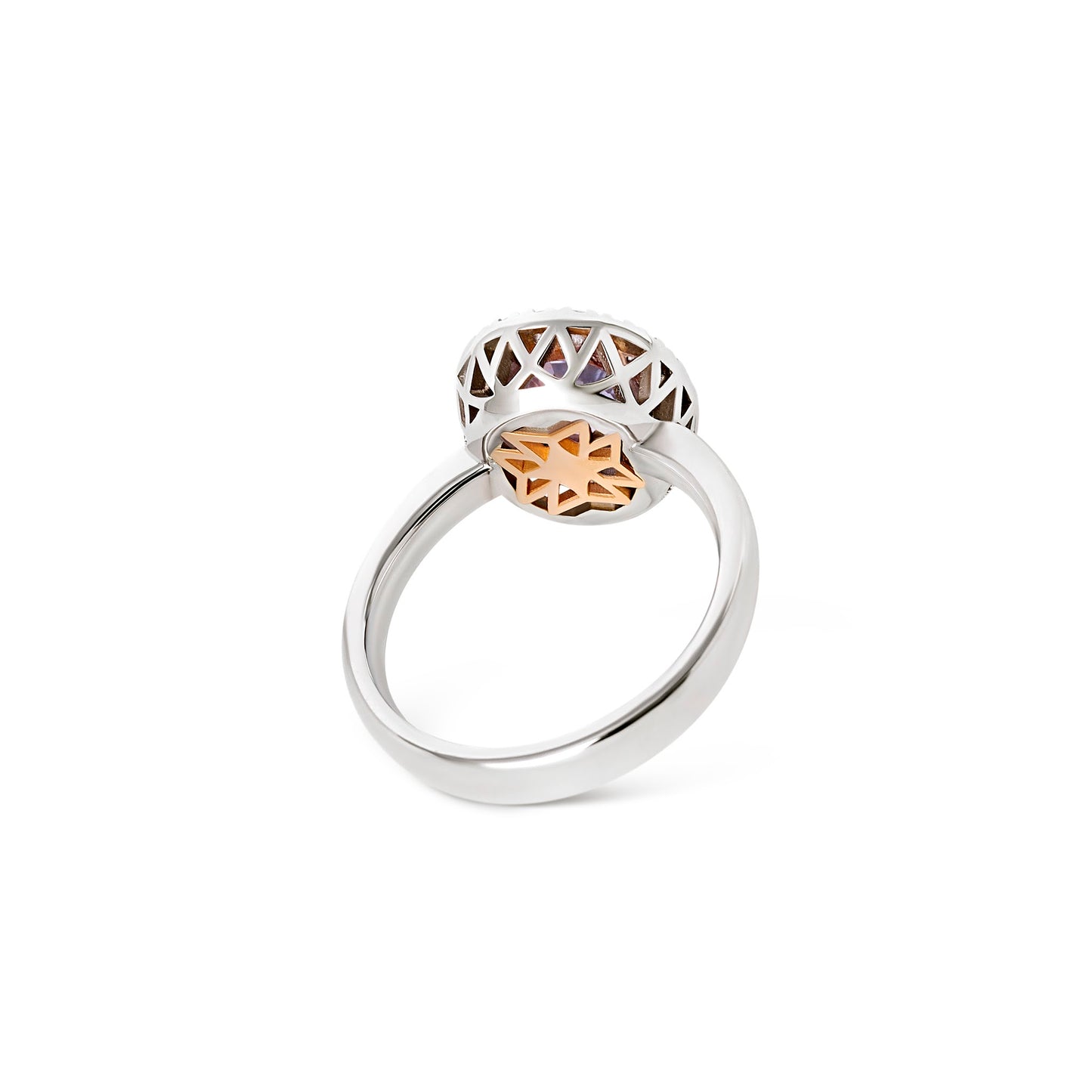Anello BeLoma con zaffiro Padparadscha e diamanti