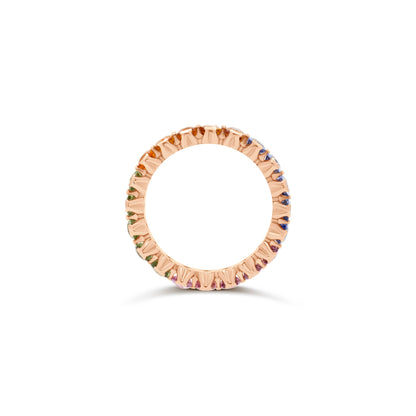 Anello Eternity con zaffiri multicolor