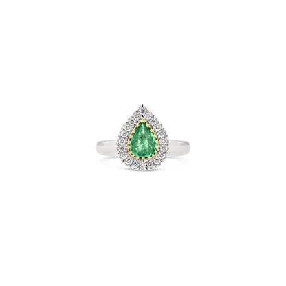 Anello BeLoma con smeraldo e diamanti