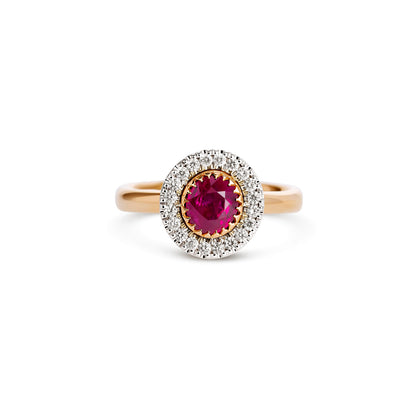 Anello BeLoma con rubino e diamanti