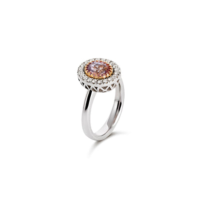 Anello BeLoma con zaffiro Padparadscha e diamanti