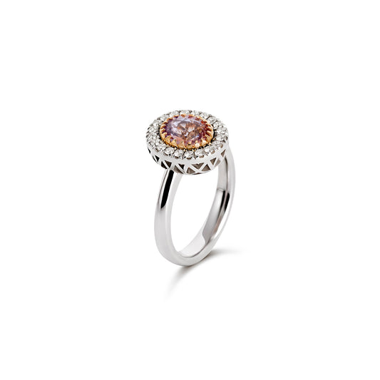 Anello BeLoma con zaffiro Padparadscha e diamanti