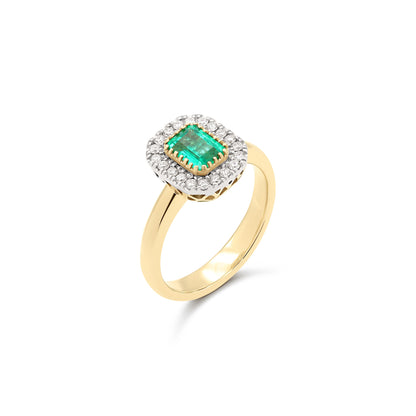 Anello BeLoma con smeraldo e diamanti