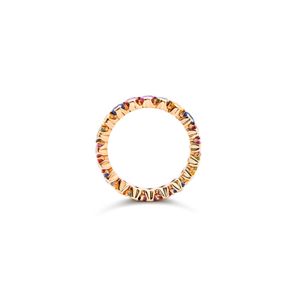 Anello Eternity con zaffiri multicolor